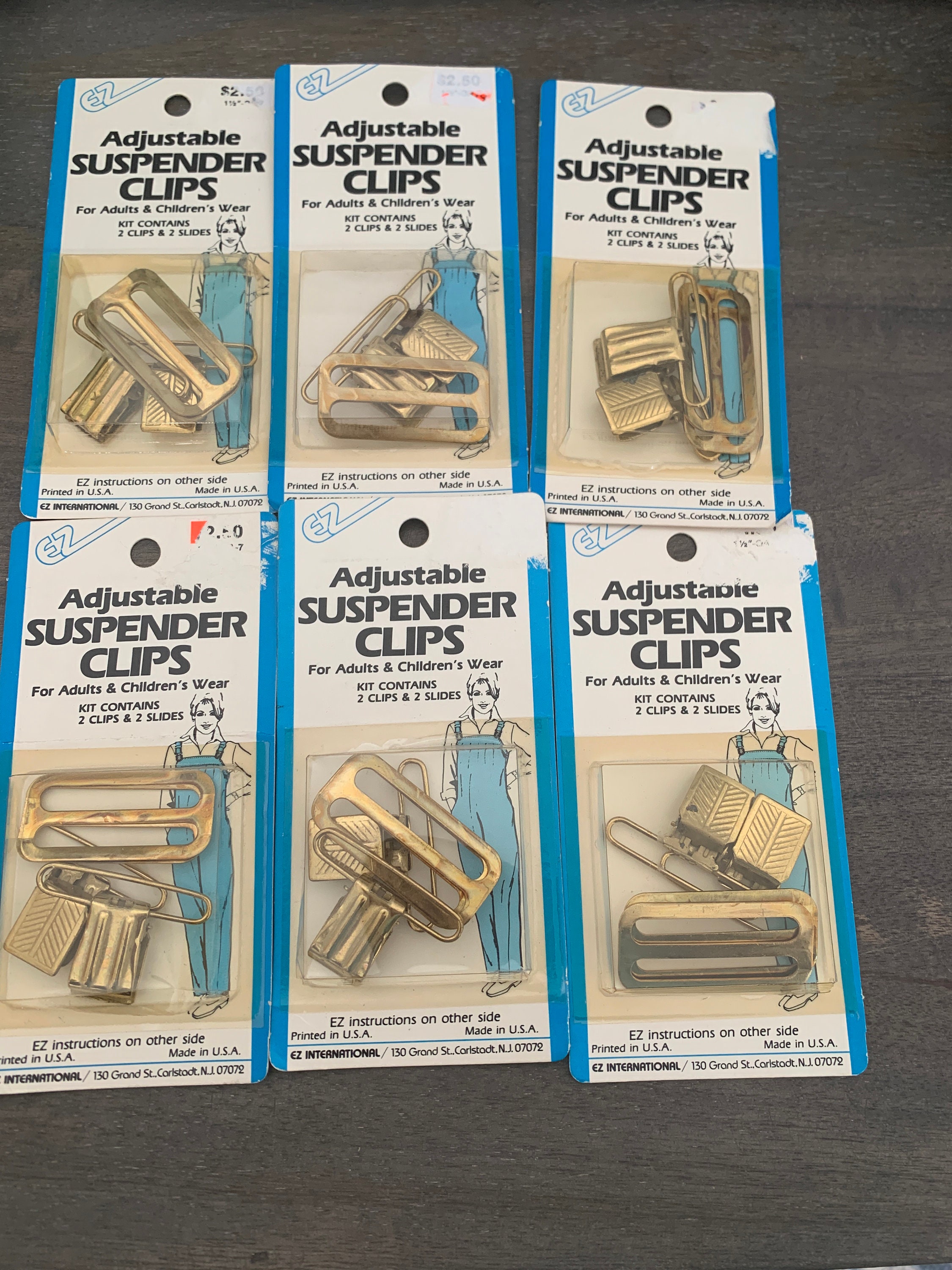 Lot of Vintage EZ Adjustable Suspender Clips NIP Etsy