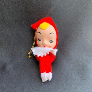 Vintage Knee Hugger Elf Christmas Pixie Ornament Made in Japan