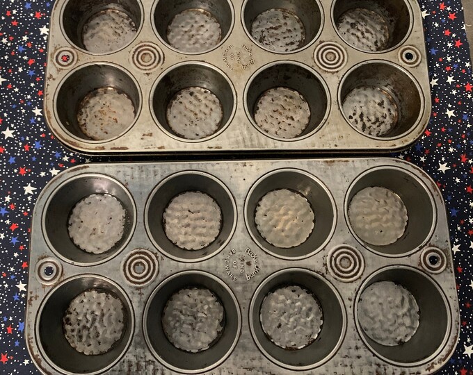 Vintage Cupcake Pan / Muffin Pan Set of Two by Bake King King of Bake