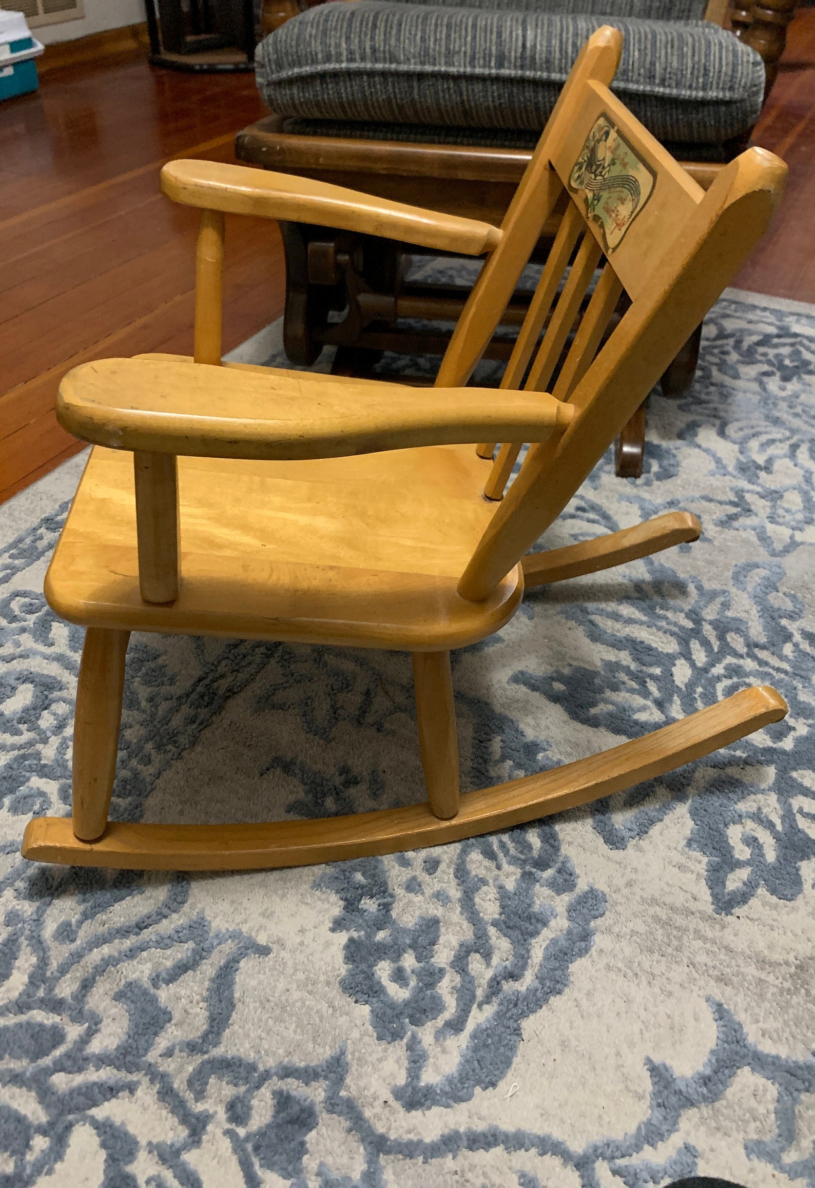 Toddler Wood Rocking Chair with Music Box Circa 1950 Etsy