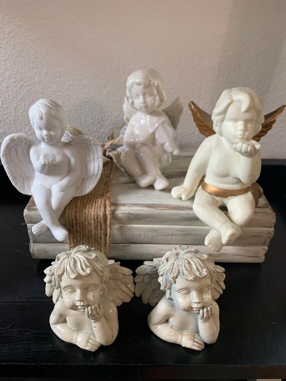 Lot of Vintage Cherub Angel Figurines Etsy