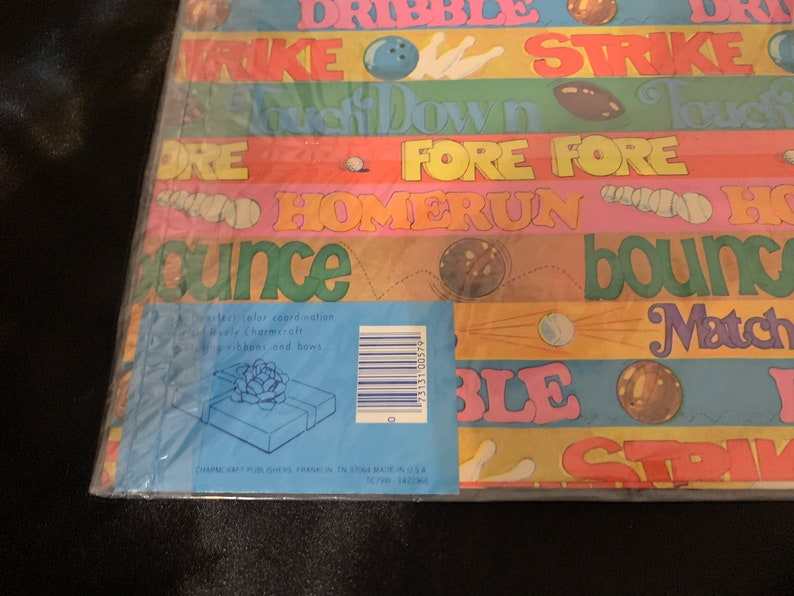 Vintage Wrapping Paper Sports Gift Wrap by Charm Etsy