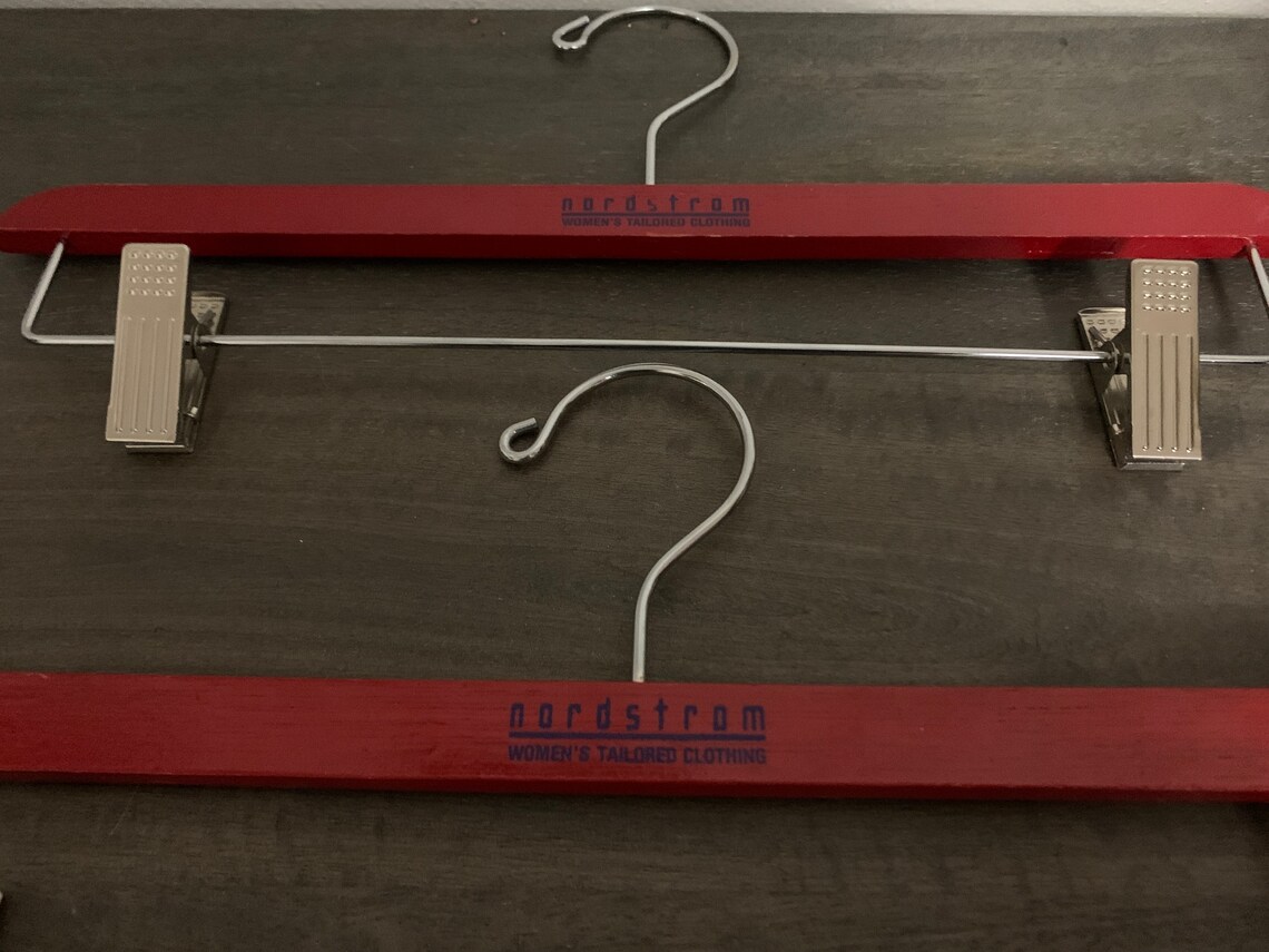Vintage Red Wooden Nordstrom Hanger Department Store
