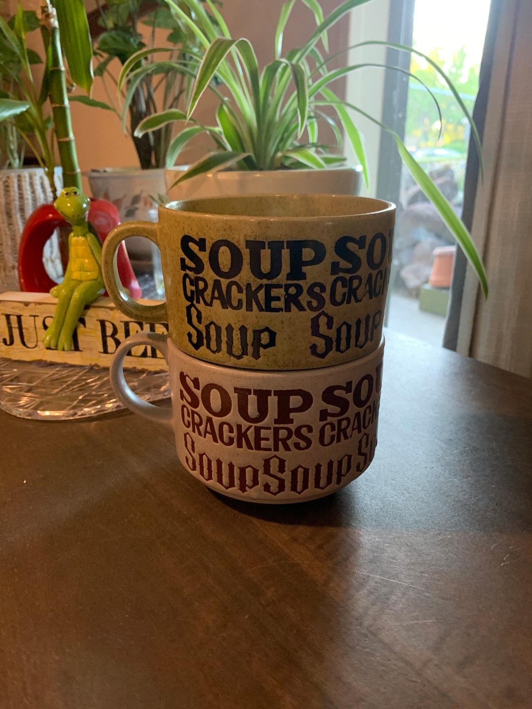 Vintage Two Soup Mug Bowl With Handle Etsy