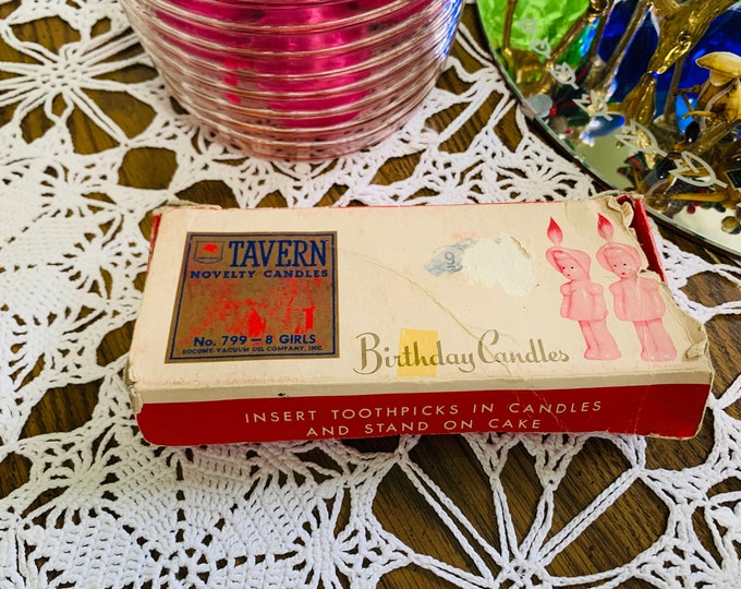 Vintage Tavern Novelty Candles Girl With Birthday Candles Etsy