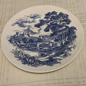 Vintage Blue and White Plate &quot;COUNTRYSIDE&quot; Enoch Wedgwood Tunstall LTD Made in England Replacement Plate