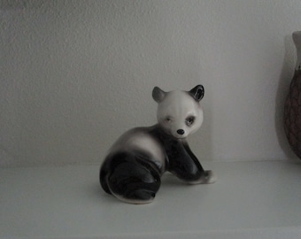 Vintage Porcelain Panda Bear Figurine - By Norcrest Hand Decorated Japan