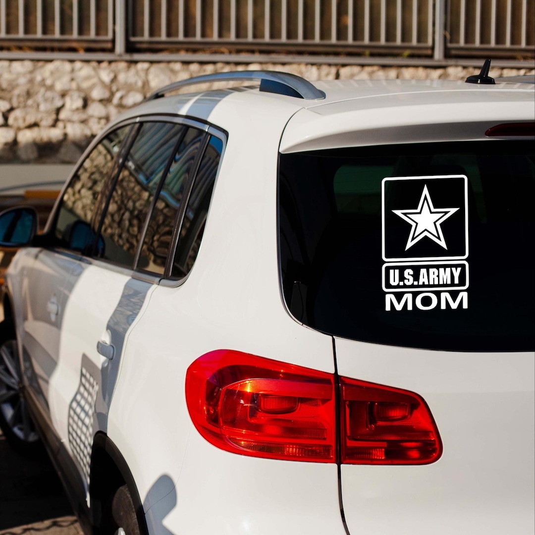 Proud U.S. Army Mom Car Decal, Military Family Vinyl Sticker, Army Mom ...