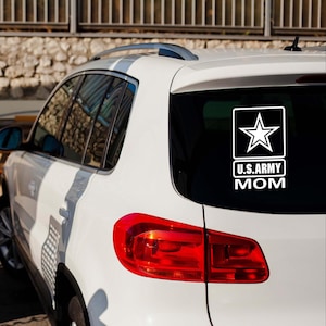 Proud U.S. Army Mom Car Decal, Military Family Vinyl Sticker, Army Mom Window Decal, Patriotic Military Support Gift, Army Mom Car Accessory