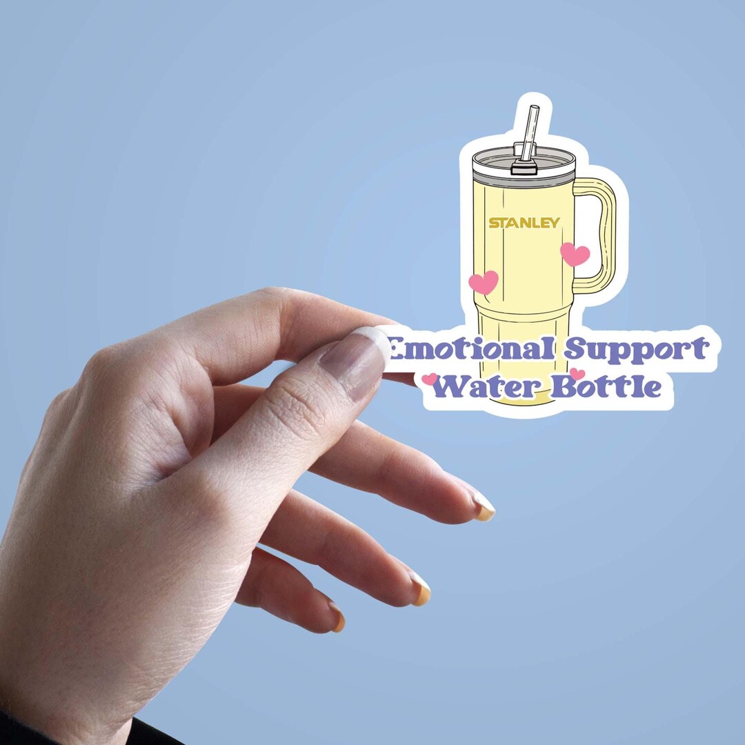 Emotional Support Water Bottle Sticker, Cute Vinyl Waterproof Sticker ...