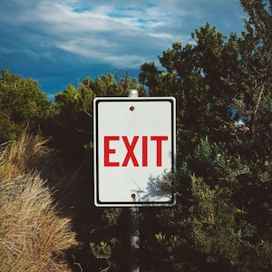 Bold EXIT Sign, Red Lettering Safety Sign for Emergency Exits, Business Exit Sign, Classic Exit, Weatherproof Outdoor/Indoor Metal Sign