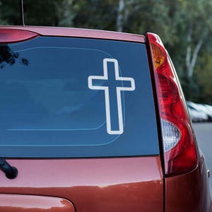 Kreuz Umriss Vinyl Aufkleber, Christlicher Autoaufkleber, Glaube Fenster Aufkleber, Religiöses Kreuz Autozubehör, Jesus Kreuz Umriss Autoaufkleber