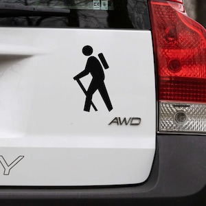 Boy Hiker Stick Decal, Hiking Vinyl Sticker for Car, Nature Lover Decal, Adventure Backpacker Decal, Hike Car Decal,  Laptop Hiking Sticker
