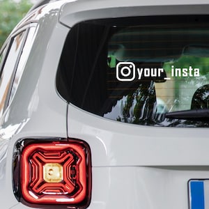 Custom Instagram Handle Car Decal, Personalized Social Media Sticker for Car Window, Business Promotion Vinyl Sticker, IG Username Decal