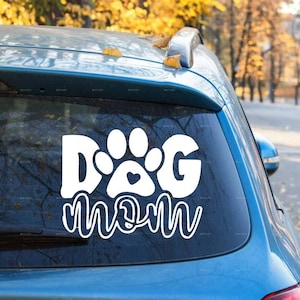 Hund Mama Auto Aufkleber, niedlicher Hundepfoten Aufkleber für Autofenster, wasserdichtes Vinyl Haustier Liebhaber Geschenk, Hund Mama Zubehör, Hundebesitzer Autoaufkleber