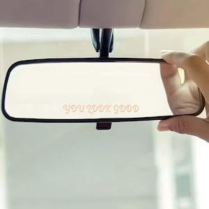 You Look Good Car Mirror Decal Sticker, Positive Affirmation Rearview Mirror Vinyl Stickers, Cute Car Accessories, Motivational Car Sticker