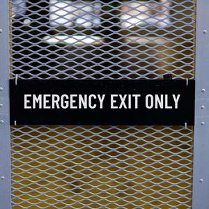 Emergency Exit Only Sign, Vinyl Door Decal for Safety, Sticker for Metal Doors, Alarm Door Sticker, Safety Sticker, Emergency Exit Door Sign