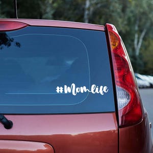 Hashtag MomLife Car Decal, Funny Mom Life Vinyl Sticker for Car Window, Mom Life Decal, Car Accessories for Mom, Cute Vinyl Stickers