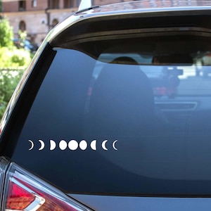 Moon Phases Car Decal, Lunar Cycle Vinyl Sticker, Moon Phase Window Decal for Car, Witchy Celestial Decor, Moon Phases vinyl sticker