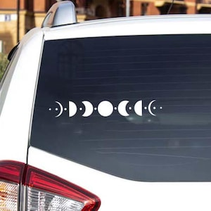 Moon Phases Car Decal, Lunar Phases Sticker, Boho Moon Phase Vinyl, Celestial Window Sticker, Spiritual Car Decal, Moon Phases vinyl sticker