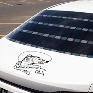 Gone Fishing autosticker, grappige vissticker voor autoruit, buiten cadeau visliefhebber, waterdicht vinyl sticker, visser bumpersticker