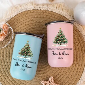 Personlig julgransmugg | Parmugg | 170 g isolerad mugg i rostfritt stål | Julklapp