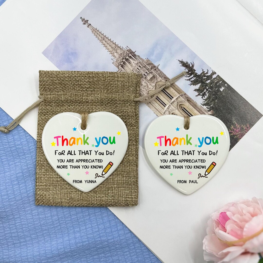 Personalized Teacher Thank You Gift – Custom Ceramic Heart Ornament ...