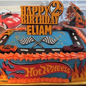 Hot Wheel Cake Topper: Double Layer, Matte Finish