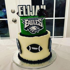 Personalized Football Cake Topper: Handmade Cardstock Decoration