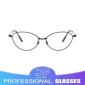 Retro Oval Blaulicht Brille: Metallrahmen im koreanischen Stil