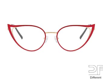 Cat-Eye Blue Light Glasses: Metal Frame, Multiple Colors