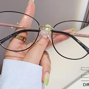Oversized cat-eye glasses frames, Blue light glasse for women,Blue light blocking glasses, Cat&#39;s eye stylish metal frames, Reading glasses