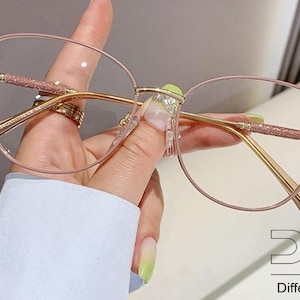 Oversized Cat-Eye Blue Light Glasses: Stylish Metal Frames