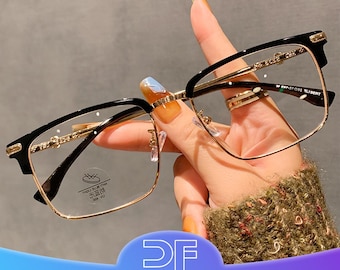 New Business Glasses; Blue Light Blocking Glasses For Men And Women;Retro Browline Glasses;Stylish Reading Glasses;Customizable prescription