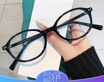 Retro Oval Blue Light Glasses: Lightweight, Custom Prescription