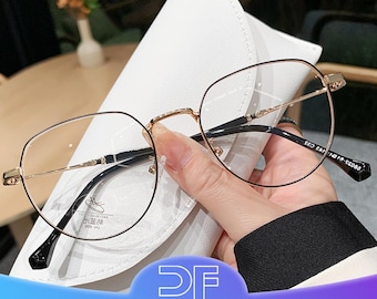 Retro Round Blue Light Blocking Reading Glasses: Metal Frame Fashion Eyewear;Suitable for people with small faces