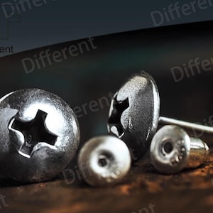 Hand-Forged Sterling Silver Screw Stud Earrings: Punk Industrial Jewelry