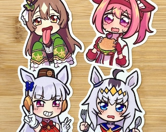 Assorted Umamusume Vinyl Sticker Weatherproof |  Haru Urara, Oguri Cap, Freaky Satono Diamond, Gold Ship