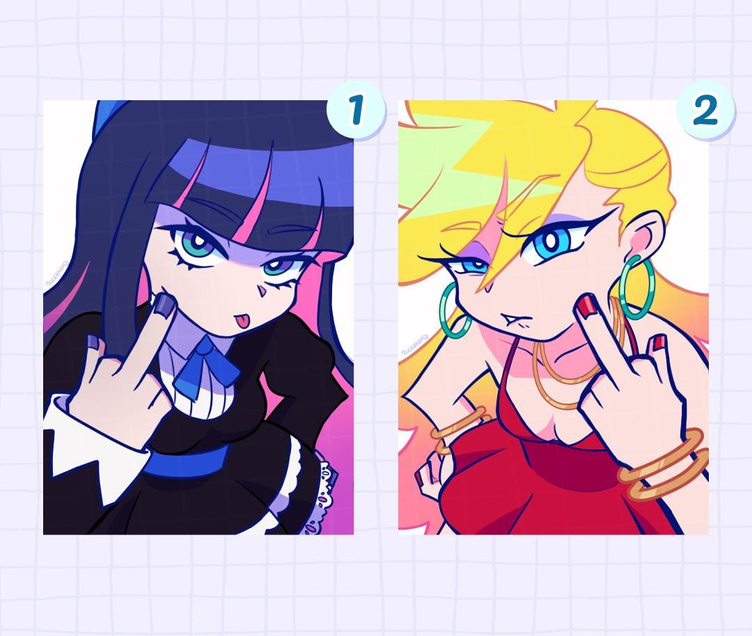 Panty and Stocking Art Print 5x7"
