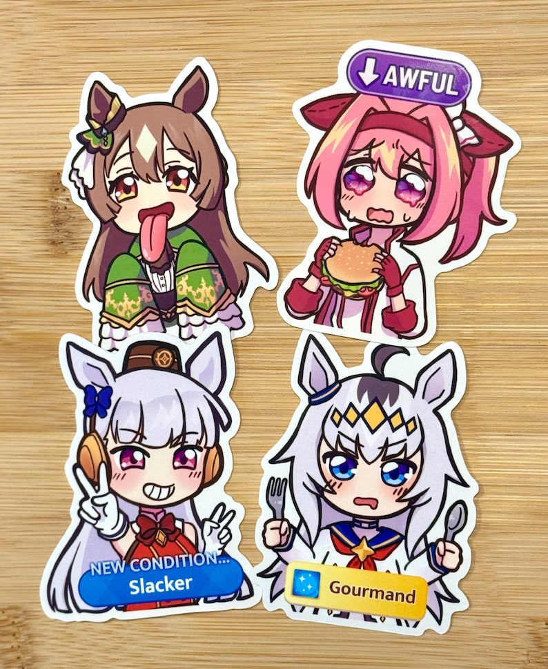 Assorted Umamusume Vinyl Sticker Weatherproof | Haru Urara, Oguri Cap, Freaky Satono Diamond, Gold Ship image 1