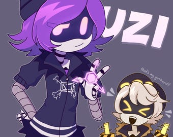 Murder Drone Uzi & N Art Print 5x5"
