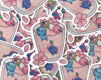 Spring Sakura Pikmin Vinyl Sticker Weatherproof