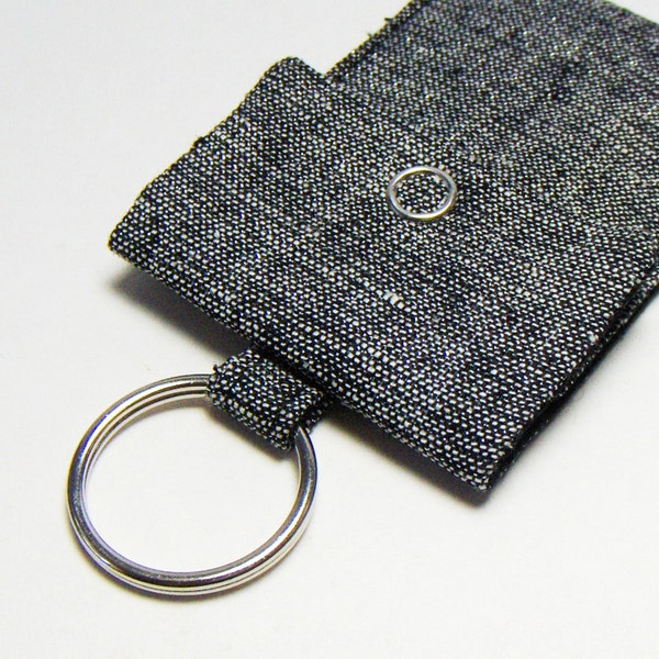 Black Metallic Linen Business Card Case