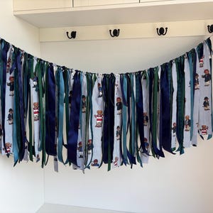 Ralph Lauren Fabric Ribbon Garland: Bear Baby Shower Decor