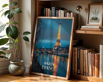 Eiffel Tower Paris Print: Vibrant France Cityscape Wall Art (Digital Download)