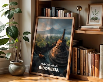 Borobudur Temple Print: Vibrant Indonesia Cityscape Wall Art (Digital Download)