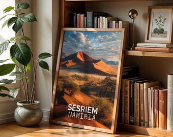 Namibia Sossusvlei Dunes Print: Vibrant African Landscape Wall Art (Digital Download)