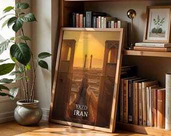 Yazd Iran Print: Vibrant Wind Tower, Old City Wall Art (Digital Download)