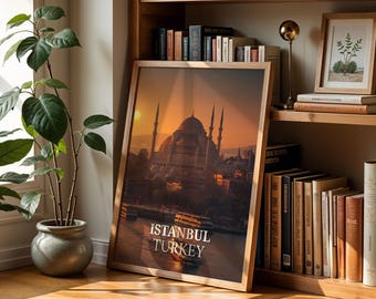 Impresión de Santa Sofía de Estambul: Paisaje urbano vibrante de Turquía (Descarga digital)