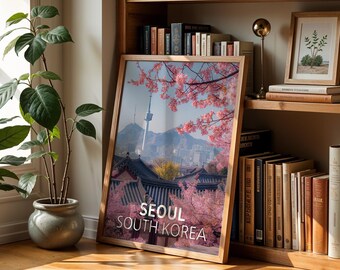 Seoul Palace Cityscape Art Print: Vibrant South Korea Travel Poster (Digital Download)